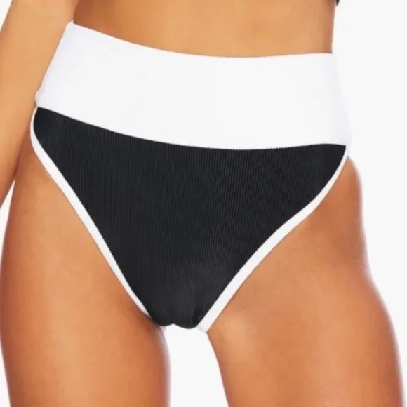 New! Beach Riot Emmy Colorblock Ribbed High Waisted Bikini Bottom 45648 - Picture 1 of 9
